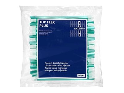 TOP FLEX jednorázové odsávací kanyly, 14,5cm, snímatelná čepička, mátově zelená, 100ks