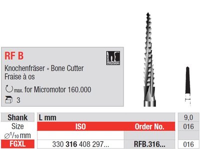 Edenta RF B - chirurgický oceľový nástroj, Lindemann bone cutter - 3 ks