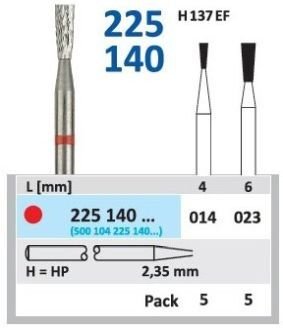 HORICO tvrdok. fréza - obrácený kónus 2,3mm 5k