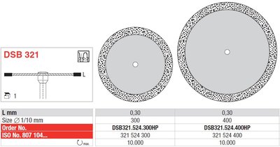 Edenta Lab DSB 321 - sintrované diamantové kotúče - 1 ks