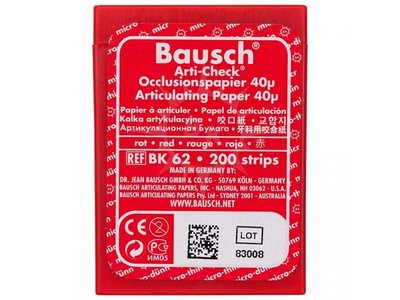 Artikulační papír Bausch BK62 červený 40µ 200ks