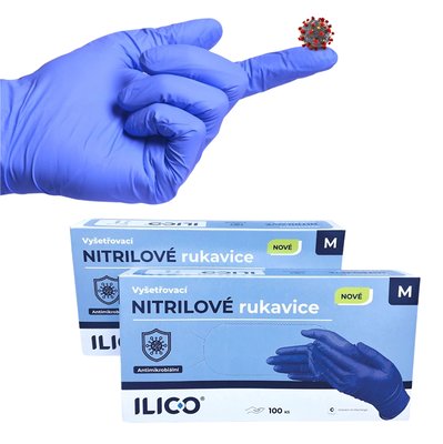 Rukavice ILICO Nitrilové antimikrobiální - S