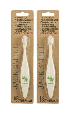 Jack N' Jill Bio s dinosaurem dětský zubní kartáček 2 ks