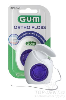 GUM Ortho Floss zubní nit pro čištění rovnátek, 50 ks