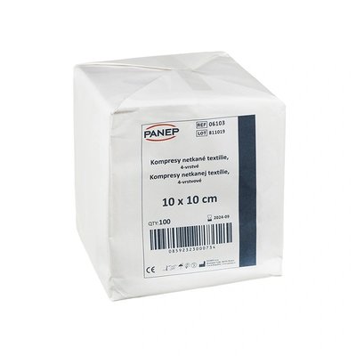 Kompresy z netkaného textilu 4vr. 10 x 10 cm / 100 ks