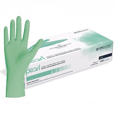 Unigloves Rukavice Nitril Mint Pearl /S/ 100 ks mátové