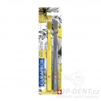 Curaprox Ultra Soft 5460 DUO YELLOW/GREY edition, 2 ks
