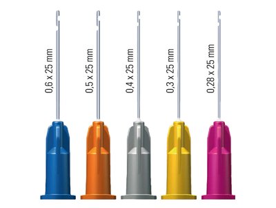 Kanyly s kulatou špičkou a dvěmi bočními otvory, 040 x 25mm