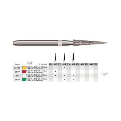 Diamant - kónický špičatý FG F 010 (6ks)
