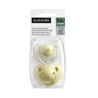 Suavinex 0-6 m Birdies dudlík 2 ks - žlutý