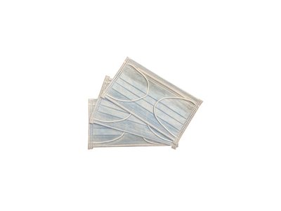 Ochranné lékařské ústenky na gumičku, třívrstvé, typ IIR, modré, 50 ks