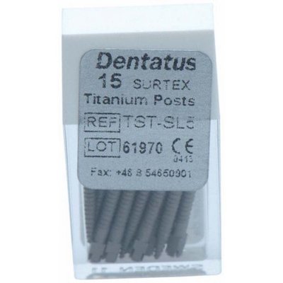 Titanové čepy Dentatus - super dlouhé (17 mm), průměr 1,66 mm, 15 ks