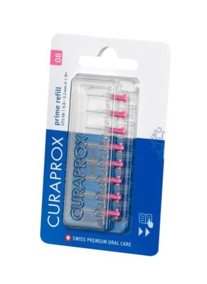 Curaprox CPS 08 prime 8 ks blister refill, růžové