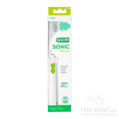 GUM Sonic bateriový sonický zubní kartáček SOFT (bílý)