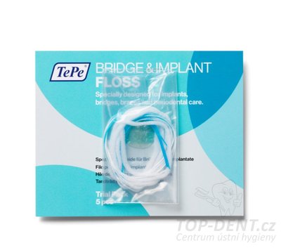 TePe Bridge & Implant Floss zubní nit, 5ks (sáček)