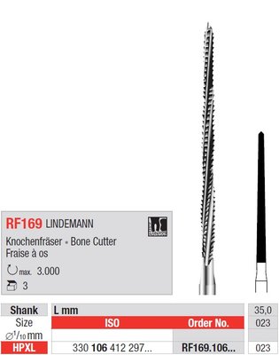 Edenta RF169 - chirurgický oceľový nástroj, Lindemann bone cutter - 3 ks