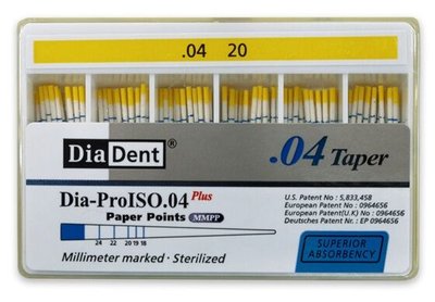 Papírové čepy DiaDent 4% 020