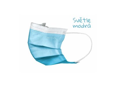 TOP MASK ULTRASAFE lékařské ústenky na gumičku, typ IIR, třívrstvé, světle modré, 50ks
