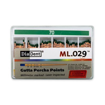 DiaDent Gutaperčové Čepy ML.029 02Taper ISO70 120ks