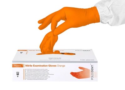 POLODENT nitrilové rukavice Orange - S