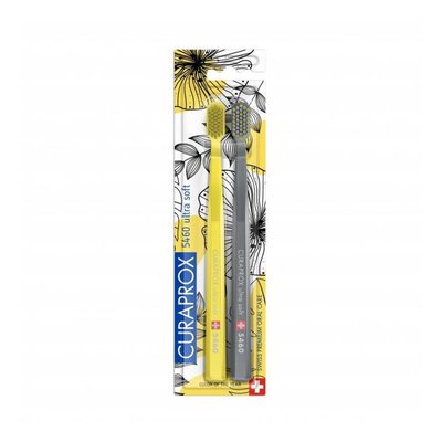 Curaprox CS 5460 Ultrasoft Yellow/Grey zubní kartáček 2 ks