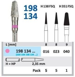 HORICO tvrdokovová fréza - kónus zaoblený 1,6mm