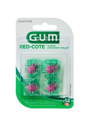 GUM Red Cote tablety pro indikaci zubního plaku, 12 ks