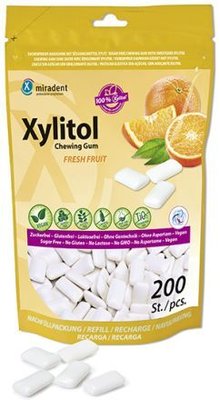 Miradent Xylitol - žvýkačky, 200ks čerstvé ovoce