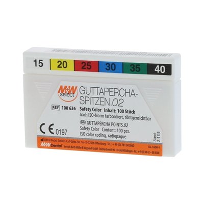 M+W Dental Gutaperčové čepy ISO - 35/.04 zelené