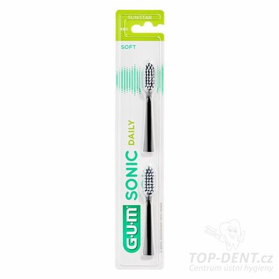 GUM Sonic náhradní hlavice SOFT (černé), 2ks