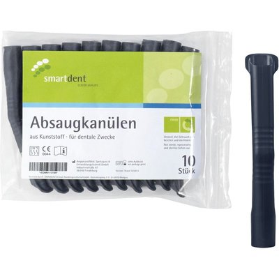 smartdent Odsávací Kanyly Velké Černá 10ks