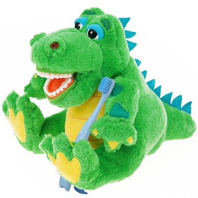 Lil Allie Gator plyšový krokodýl 25cm + dětský zubní kartáček - 1 ks