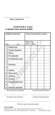 DITIS Žádanka na vyprání prádla 100ks (999112)