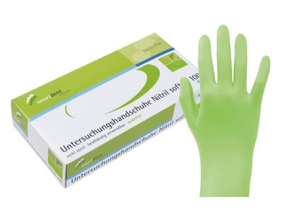 Rukavice Smart NITRIL 100ks, zelené, vel. XS