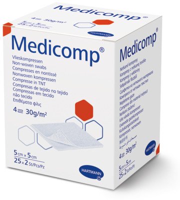 Medicomp kompres sterilní 5 × 5 cm - 25 × 2 ks
