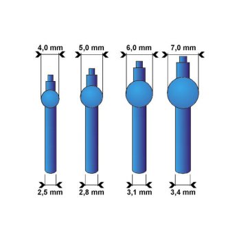 VOSKOVÉ PŘEDTVARY MODRÉ pr 6mm/3,1mm, bal 250ks