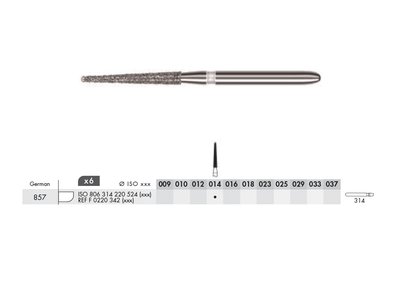 Diamant - kónický hl.kulička FG M 014 (6ks)