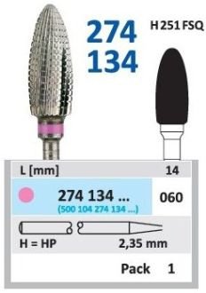 HORICO tvrdokovová fréza - vajíčko 6,0 mm