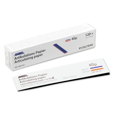 Artikulační papír Hanel pásky, modročervený, 40µ