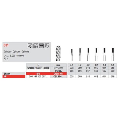 Tvrdokovový vrtáček HP C31.012 5ks