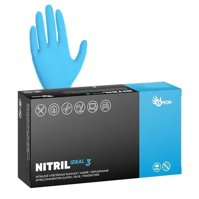 Rukavice Espeon NITRIL IDEAL3 modré - M