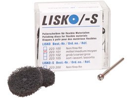 LISKO Polierer - Packung 10 Stück unmontiert, braun grob, 4 Stützscheiben, 1 Mandrell
