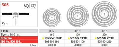 Edenta Lab 505 - Superflex Turbo, diamantové kotúče - 1 ks