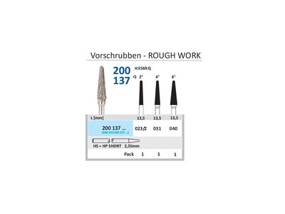 Tvrdokovová fréza - kónus zakulacený, 200137, průměr 2,3mm