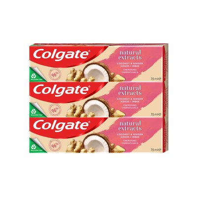 Colgate Natural Extract Coconut&Ginger zubní pasta 3x75 ml