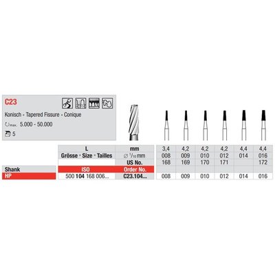 Tvrdokovový vrtáček HP C23.008 (5ks/bal)