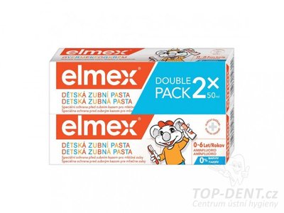 Elmex Dětská pasta pro děti do 6let, 2x50 ml