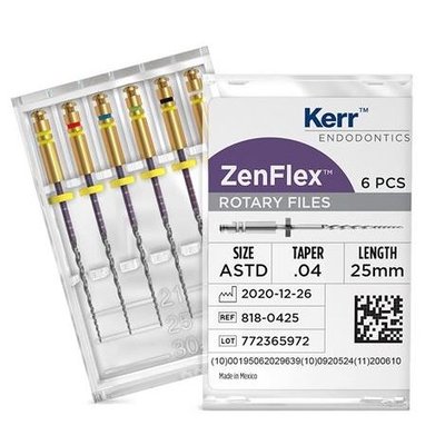 ZenFlex NiTi 25mm kónicita:.04 hrot: sada 6ks