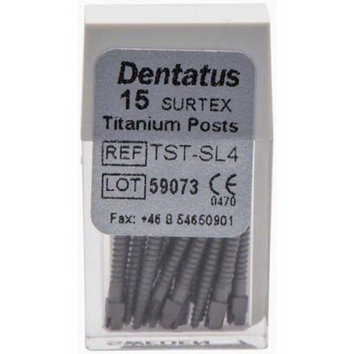 Titanové čepy Dentatus - super dlouhé (17 mm), průměr 1,50 mm, 15 ks
