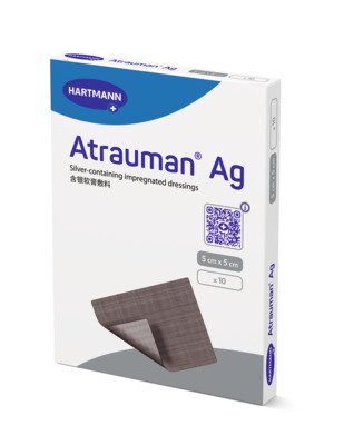 Atrauman se stříbrem 5 × 5 cm 10 ks